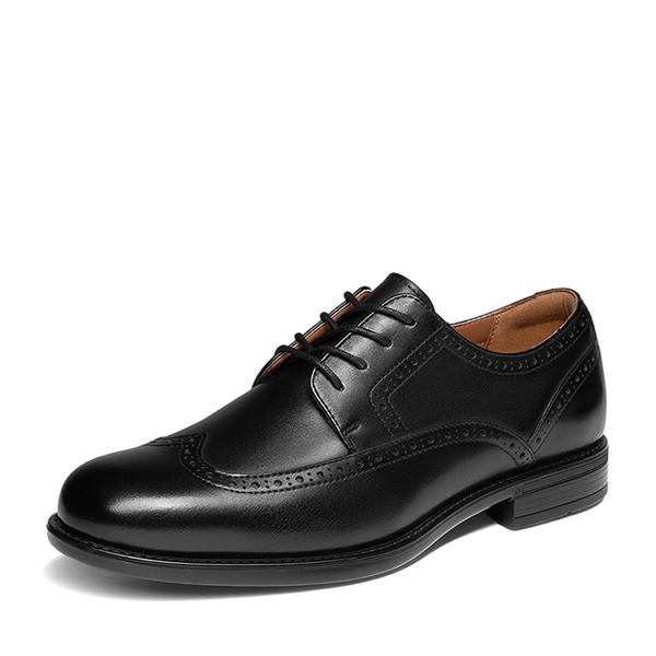 Men's Brogue Wingtip Oxfords - BLACK -  0