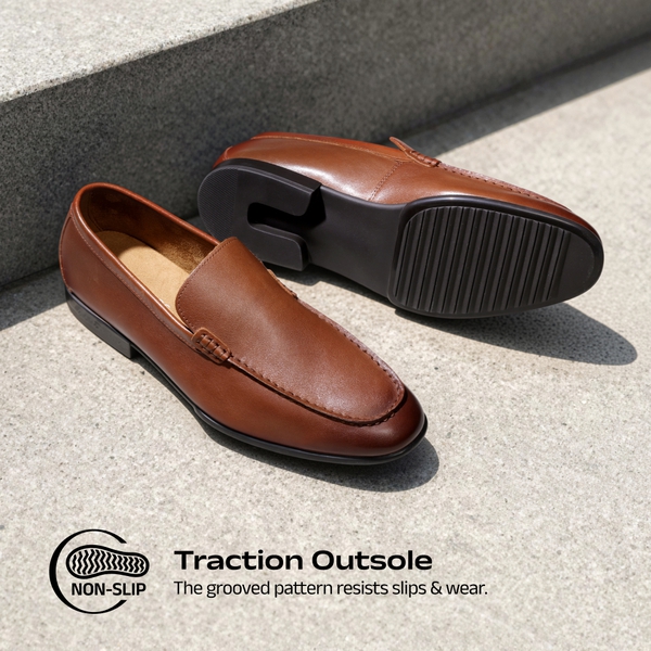 Men's Classic Suede Dress Loafers - BROWN - 1
