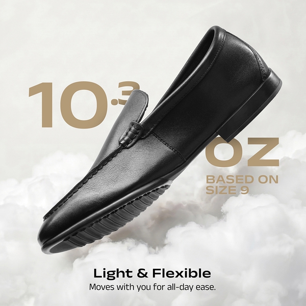 Men's Classic Suede Dress Loafers - BLACK - 4