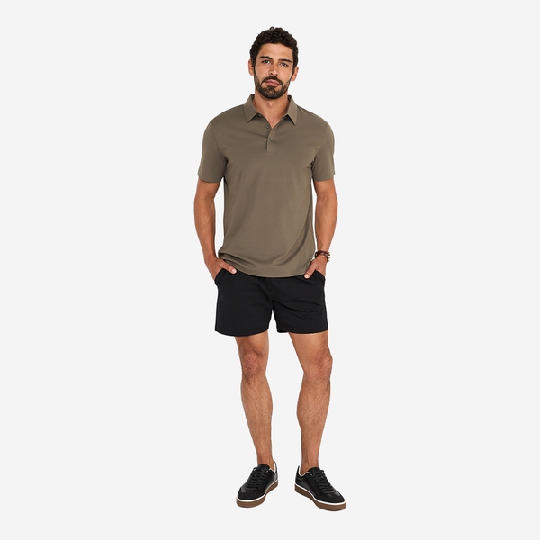 Men's Soft Casual Shorts With Elastic Band And Drawstring - BLACK - 1