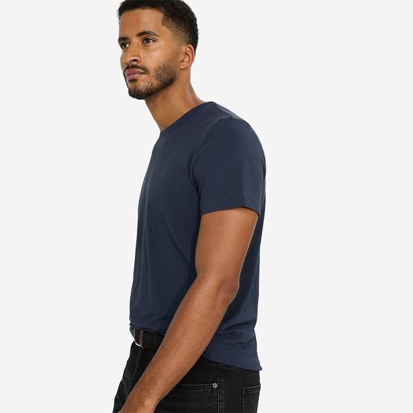Men's Ultra-Soft Breathable Classic Crew Neck T-Shirt - DARK NAVY - 3