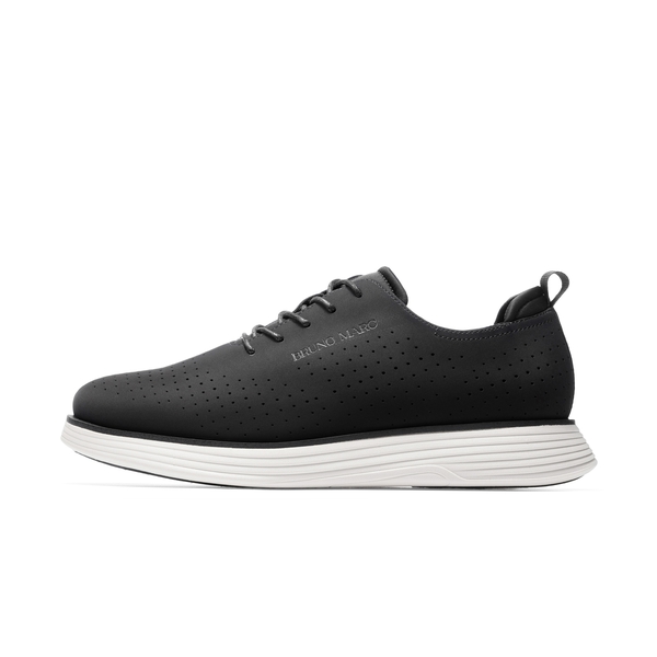 Men’s Smart Casual Oxford Style Sneakers - BLACK-NUBUCK - 1
