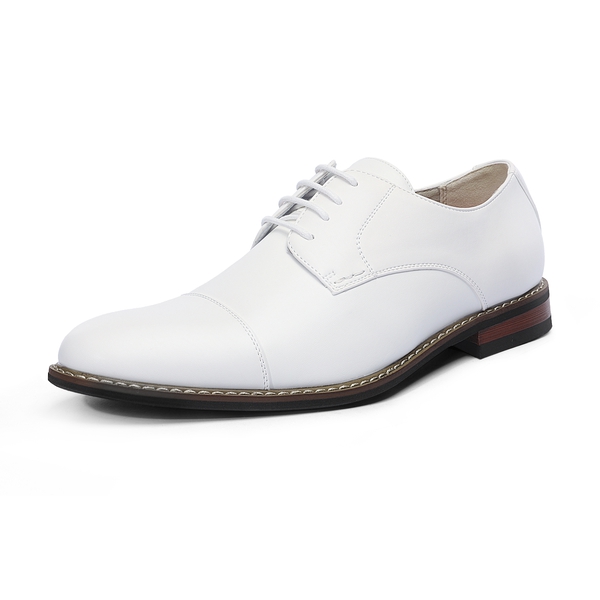 Men's Classic Cap-Toe Formal Oxford Shoes - WHITE -  0