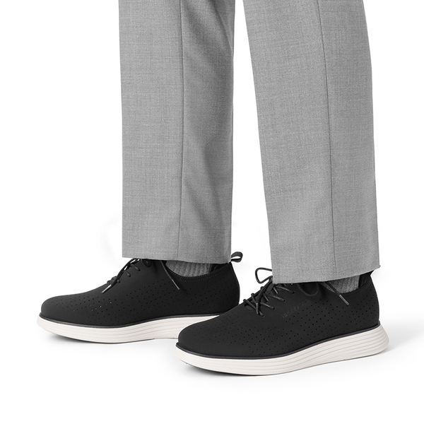 Men’s Smart Casual Oxford Style Sneakers - BLACK-NUBUCK - 4