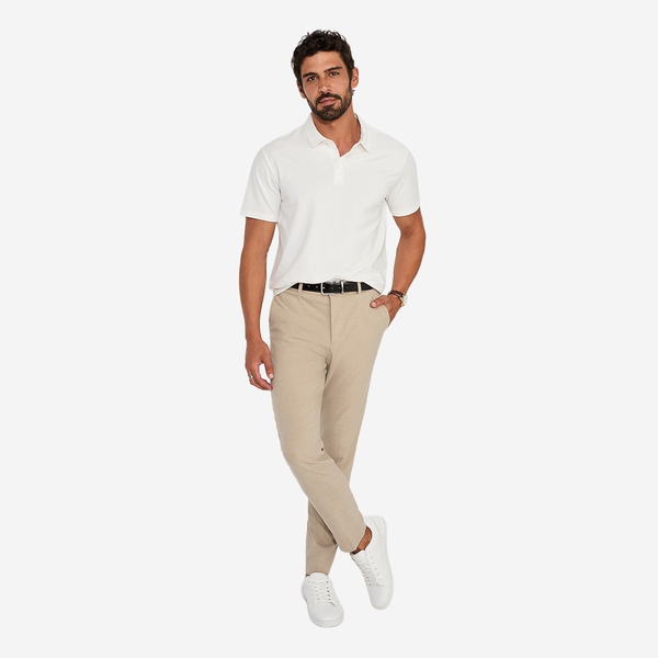 Men's Classic Soft Polo Shirt Business Casual - WHITE - 1