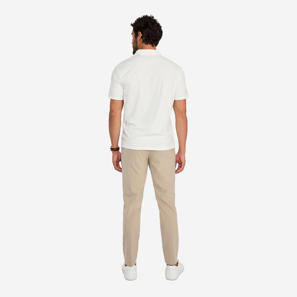 Men's Classic Soft Polo Shirt Business Casual - WHITE - 2