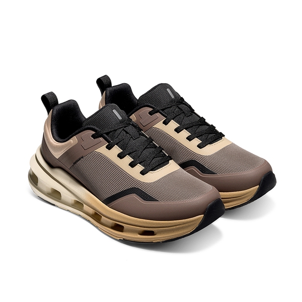 Offroute：Men's Lightweight Cushion Secure Textured Lace Sneakers - BROWN - 1