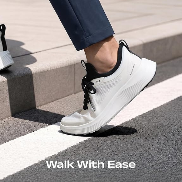 Men's Walking Breeze Mesh Breathable Lightweight Casual Sneakers - WHITE/BLACK - 5