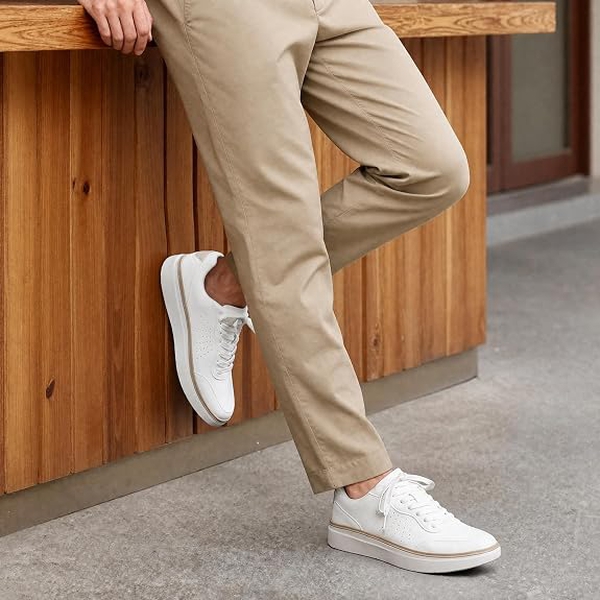 Men's Fashion Dress Lightweight Casual Sneakers - WHITE - 1