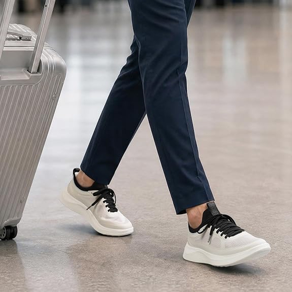 Men's Walking Breeze Mesh Breathable Lightweight Casual Sneakers - WHITE/BLACK - 1