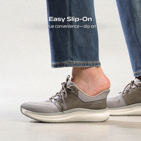 Men's Comfort Cushioning Breathable Casual Sneakers - GREY - 4