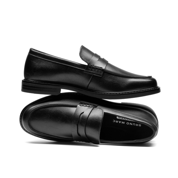 Men's Slip-on Penny Dress Loafers - BLACK - 1