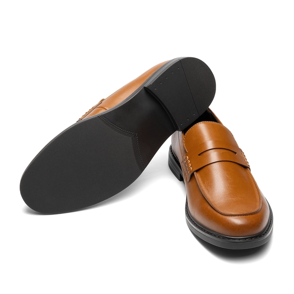 Men's Slip-on Penny Dress Loafers - BROWN - 2