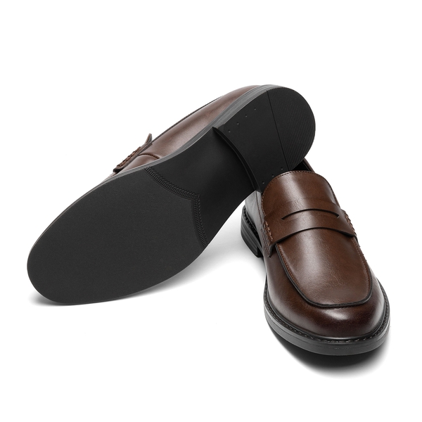 Men's Slip-on Penny Dress Loafers - DARK BROWN - 2
