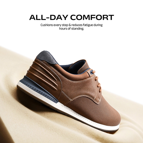 Men's Casual Lightweight Dress Oxfords And Business Formal Derby - BROWN - 5