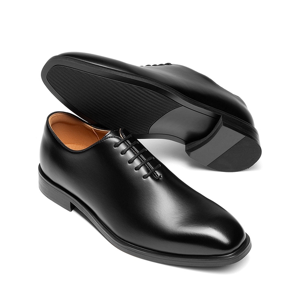 Men's Lace Up Classic Comfort Formal Dress Oxfords - BLACK-PU - 2
