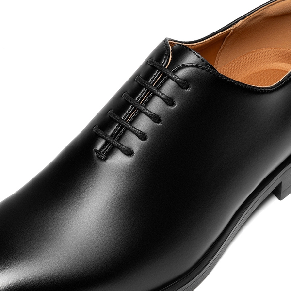 Men's Lace Up Classic Comfort Formal Dress Oxfords - BLACK-PU - 3
