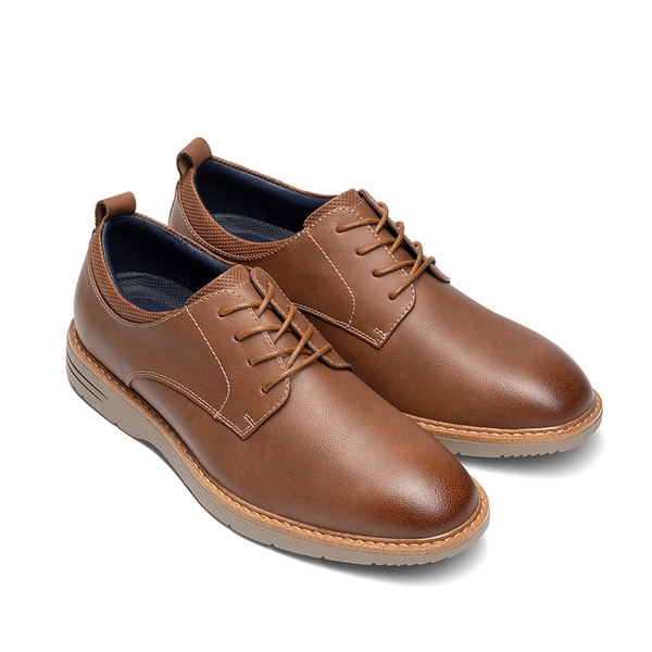 Men's Casual Dress Retro Business Classic Dress Comfort Oxfords - BROWN - 1