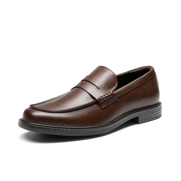 Men's Slip-on Penny Dress Loafers - DARK BROWN -  0