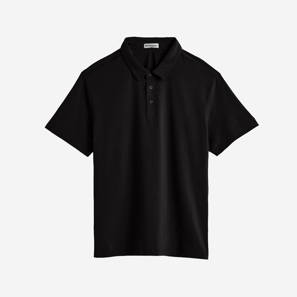 Men's Classic Soft Polo Shirt Business Casual - BLACK - 4