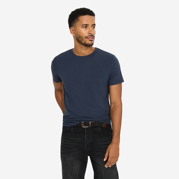 Men's Ultra-Soft Breathable Classic Crew Neck T-Shirt - DARK NAVY -  0