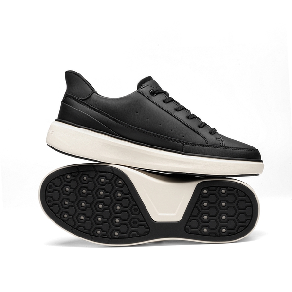 Men's Casual Dress Slip-in Lace up Sneakers  - BLACK - 2