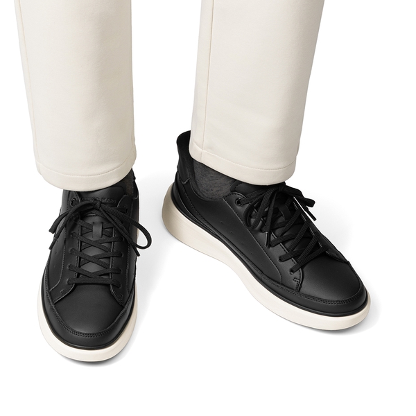 Men's Casual Dress Slip-in Lace up Sneakers  - BLACK - 3