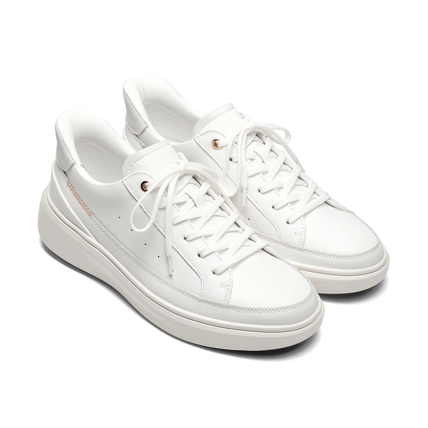 Men's Casual Dress Slip-in Lace up Sneakers  - ALL WHITE - 1