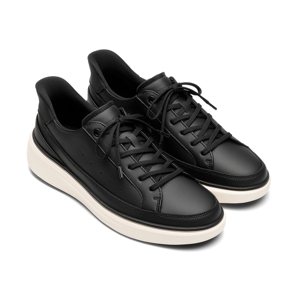 Men's Casual Dress Slip-in Lace up Sneakers  - BLACK - 1