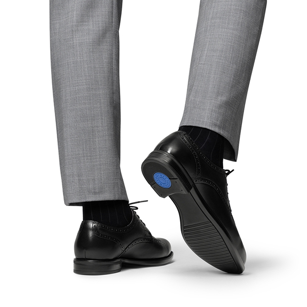 Men's Brogue Wingtip Oxfords - BLACK - 8