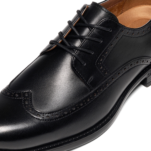 Men's Brogue Wingtip Oxfords - BLACK - 3