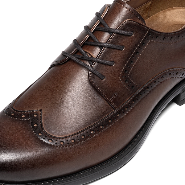 Men's Brogue Wingtip Oxfords - BROWN - 3