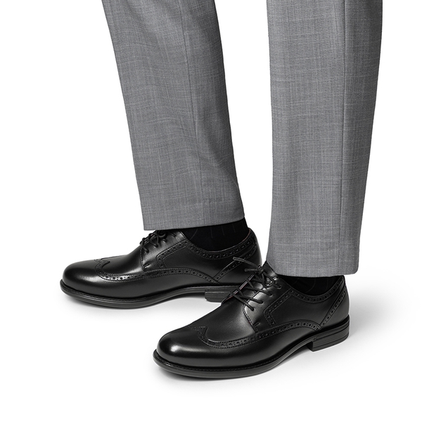 Men's Brogue Wingtip Oxfords - BLACK - 7