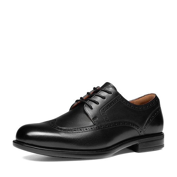 Men's Brogue Wingtip Oxfords - BLACK - 1