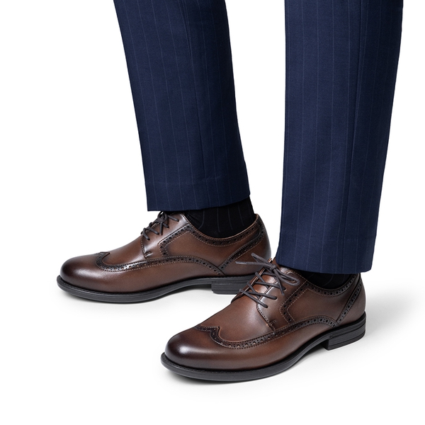 Men's Brogue Wingtip Oxfords - BROWN - 7