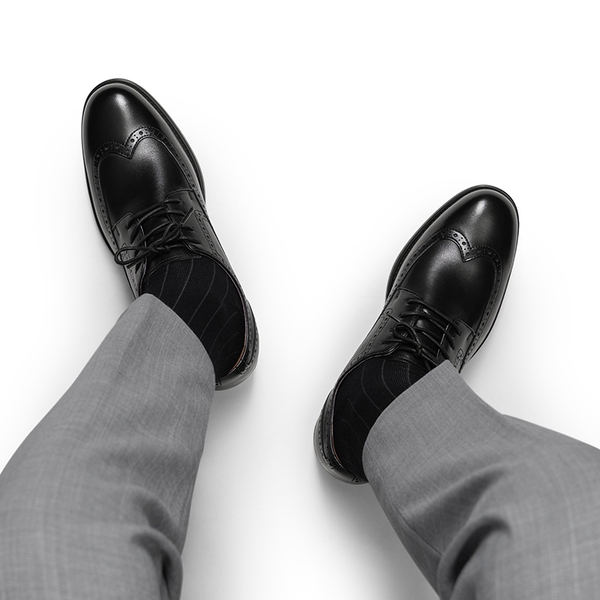 Men's Brogue Wingtip Oxfords - BLACK - 9