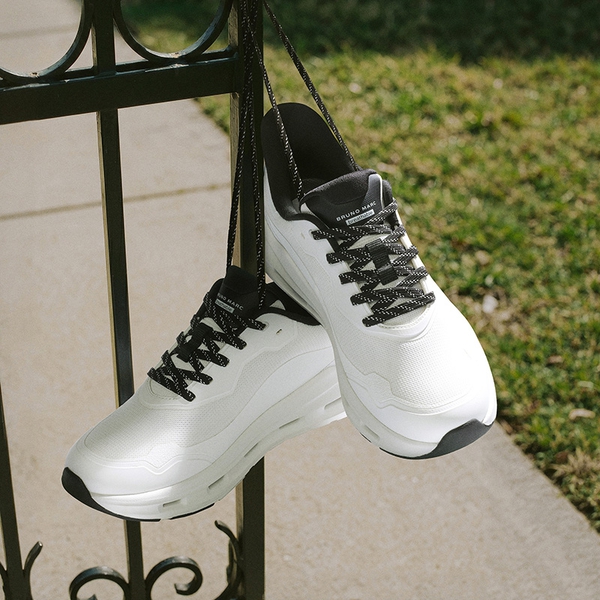Men's Breathable Casual And Lightweight Sneakers With Cushioned Midsole - WHITE/BLACK - 4