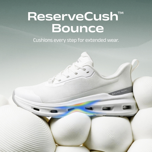 Men's Lace-Up Lightweight Cushion Mesh Sneakers With Hollow Shock-Absorbing Sole - WHITE - 2