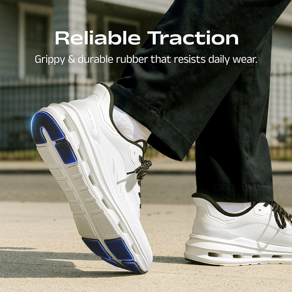 Men's Breathable Casual And Lightweight Sneakers With Cushioned Midsole - WHITE/BLACK - 2