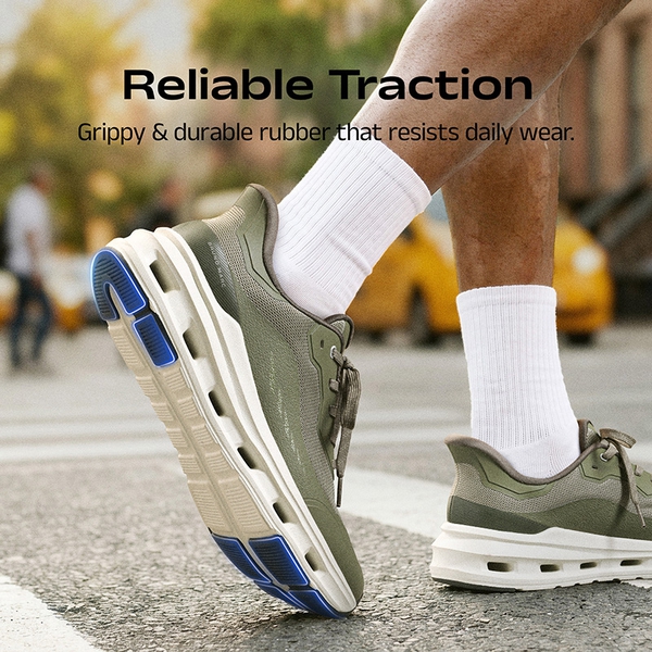 Men's Breathable Casual And Lightweight Sneakers With Cushioned Midsole - DEEP LICHEN GREEN - 2