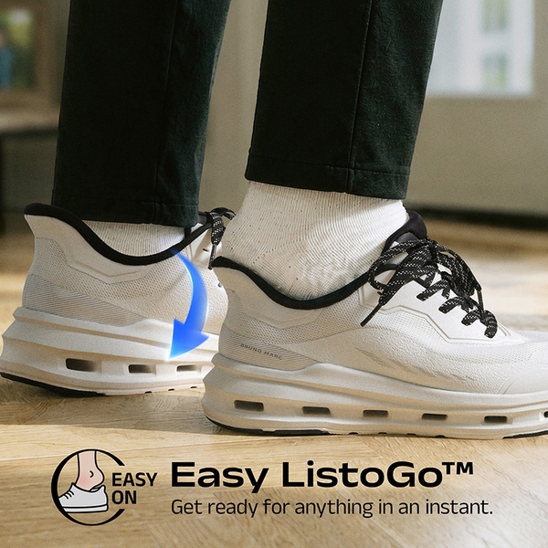 Men's Breathable Casual And Lightweight Sneakers With Cushioned Midsole - WHITE/BLACK - 3