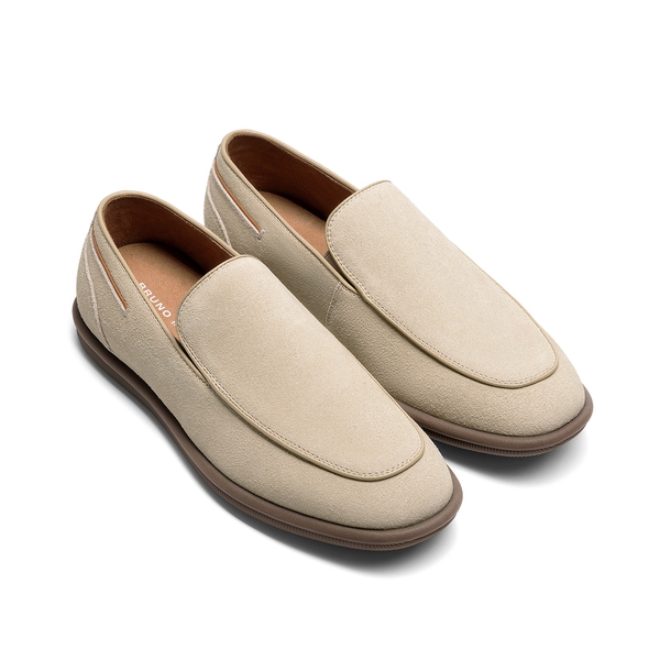 Men's Suede Leather Casual Dress Loafers  - SAND - 1