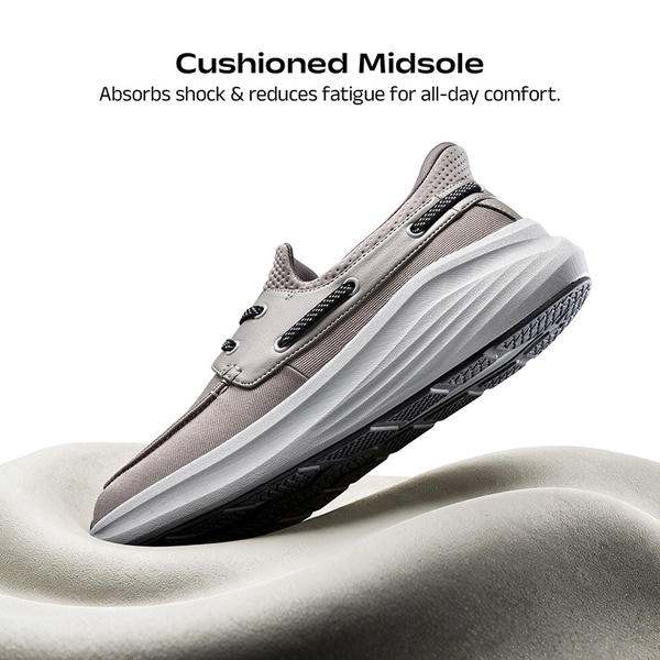 Men's Casual Cushion Comfort Non-Slip Wide Toe Box Walking Sneakers  - DARK GREY-NEW - 5