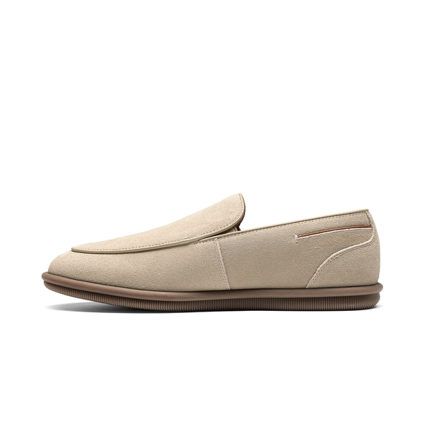 Men's Suede Leather Casual Dress Loafers  - SAND - 3