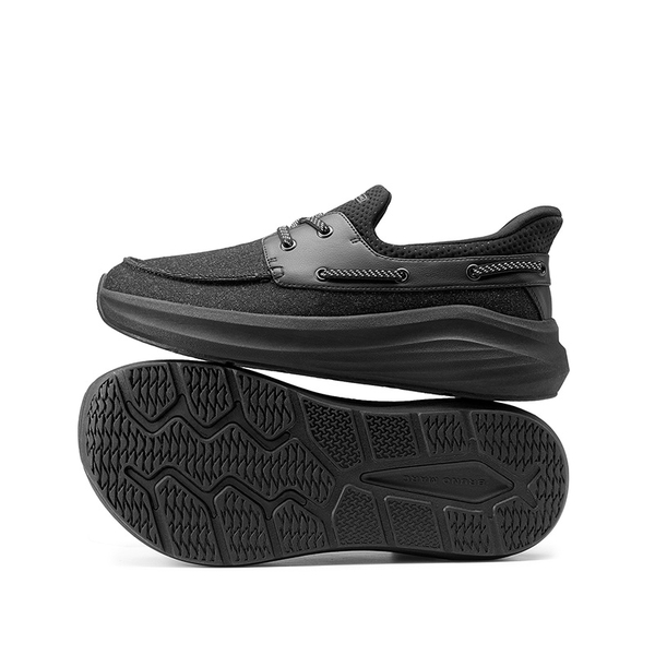 Men's Casual Cushion Comfort Non-Slip Wide Toe Box Walking Sneakers  - BLACK - 2