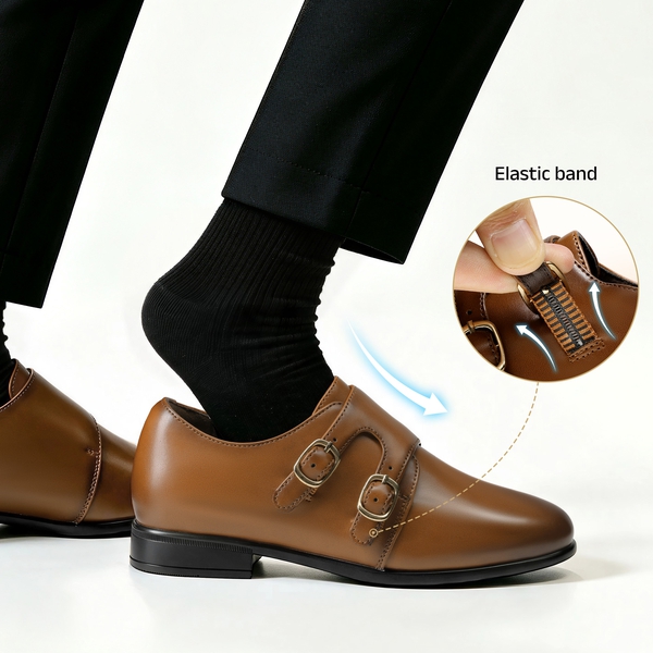 Boy's Monk Strap Loafers Dress Shoes - BROWN - 3