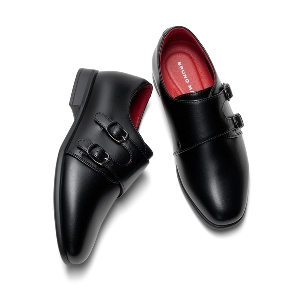 Boy's Monk Strap Loafers Dress Shoes - BLACK-PU - 1