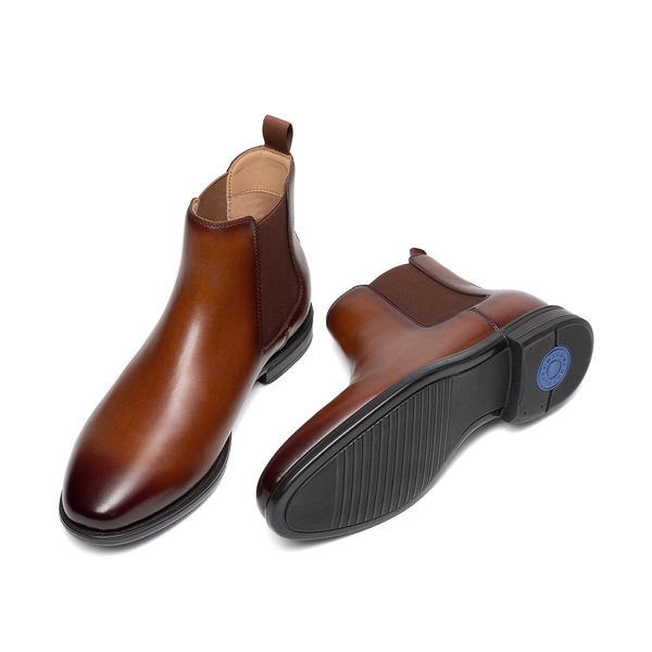 Men's Classic Full-Grain Leather Chelsea Boot - BROWN - 2
