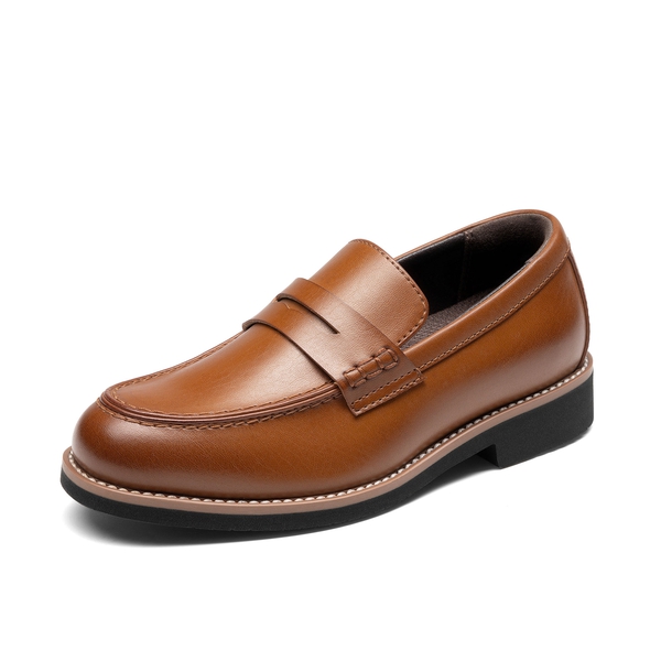 Boy's Penny Loafers Dress School Shoes - BROWN -  0