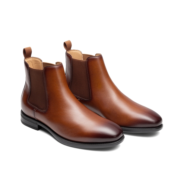 Men's Classic Full-Grain Leather Chelsea Boot - BROWN - 1